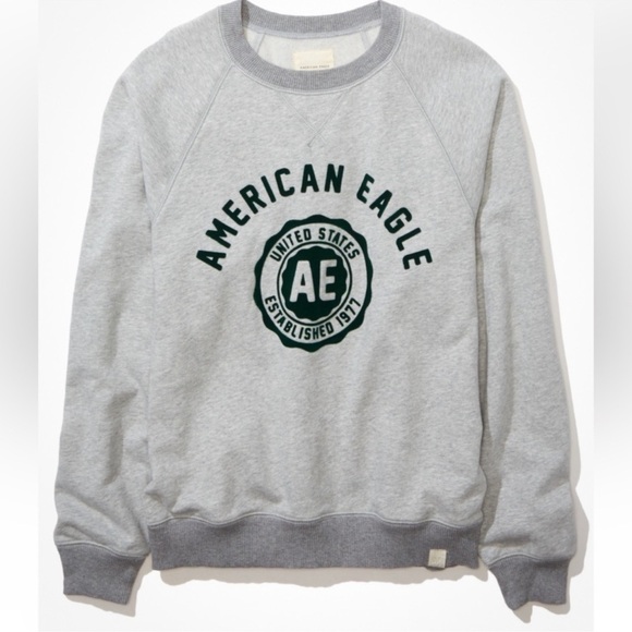 American Eagle Outfitters Gray and Green Crewneck Sweater size medium - Picture 12 of 12
